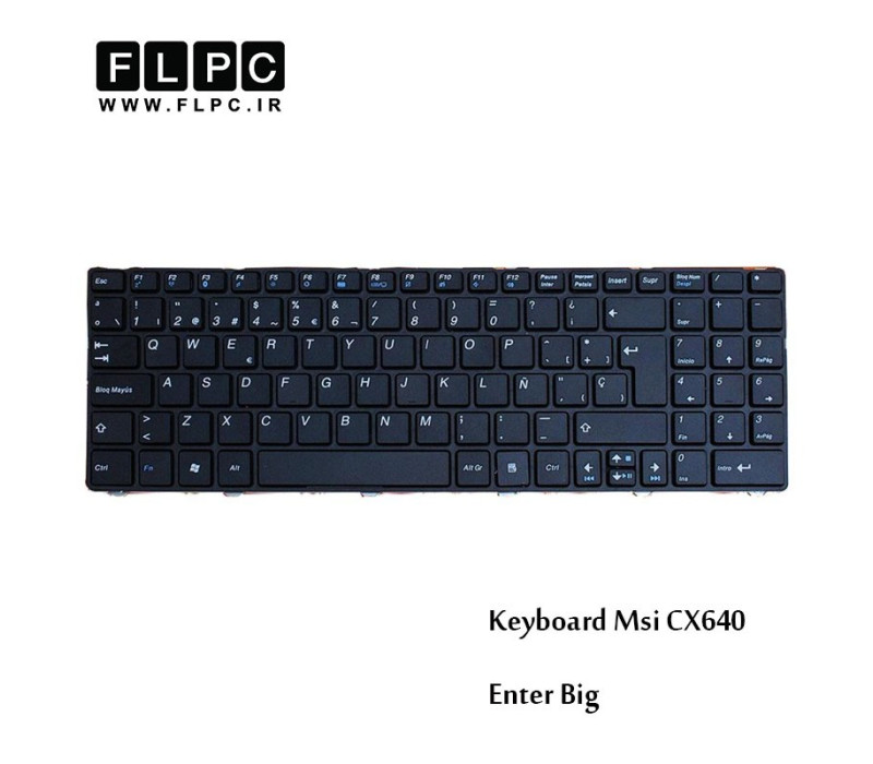 کیبورد لپ تاپ ام اس آی MSI Laptop keyboard CX640 مشکی-اینتر بزرگ-بافریم
