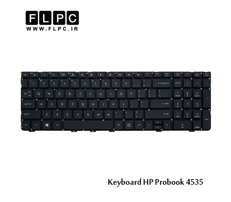 کیبورد لپ تاپ اچ پی HP Laptop Keyboard ProBook 4535 مشکی-اینتر کوچک-بدون فریم