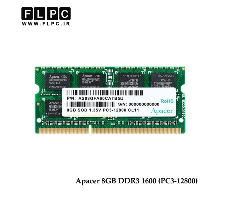 رم لپ تاپ (1600) 12800 Ram Apacer 8GB DDR3L 