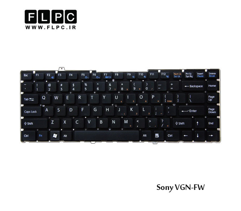 کیبورد لپ تاپ سونی FW مشکی اینتر کوچک بدون فریم Sony Laptop Keyboard FW Small Enter Black Without Frame
