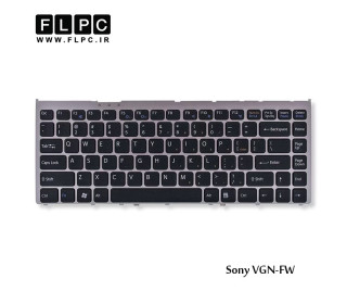 کیبورد لپ تاپ سونی VGN-FW مشکی-بافریم نقره ای Sony VGN-FW Laptop Keyboard
