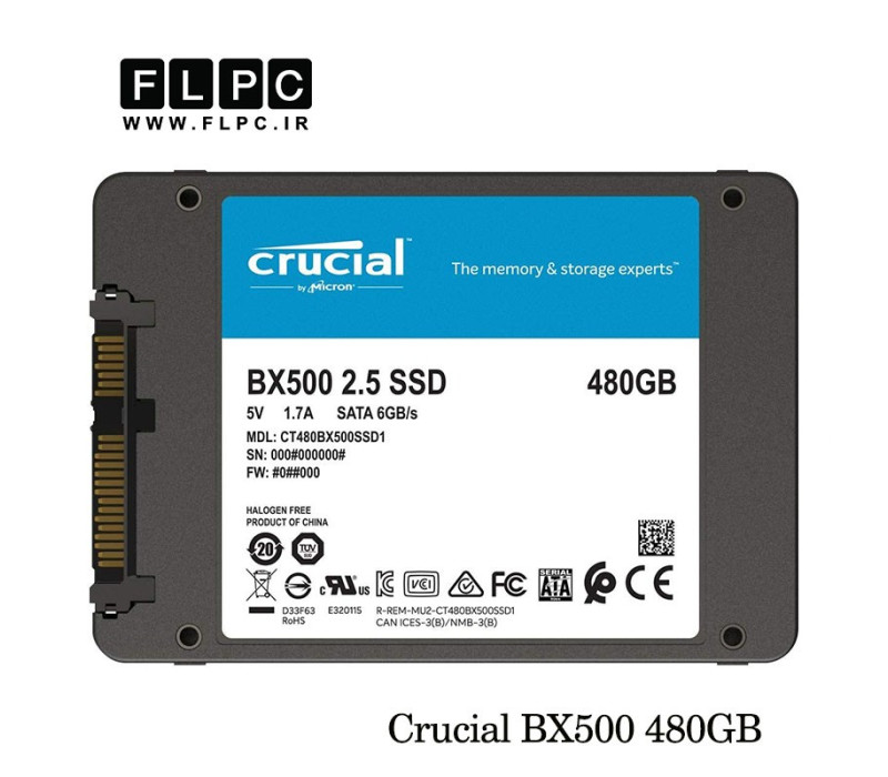 اس اس دی 480 گیگابایتی کروشیال Crucial BX500 2.5inch SATA 480GB SSD