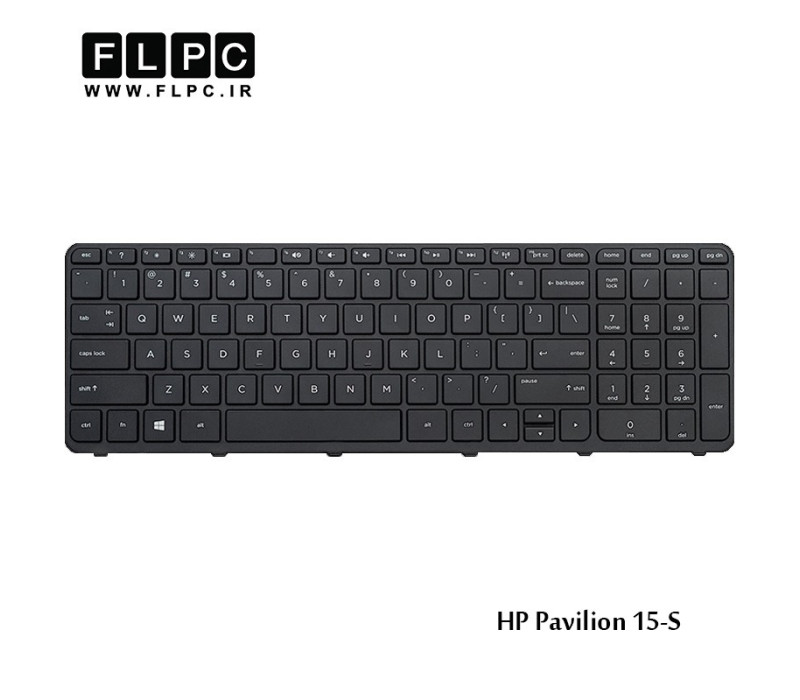 کیبورد لپ تاپ اچ پی 15-S مشکی-اینتر کوچک-بافریم HP Pavilion 15-S Laptop Keyboard
