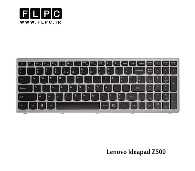 کیبورد لپ تاپ لنوو Lenovo Laptop Keyboard Ideapad Z500 مشکی-بافریم نقره ای
