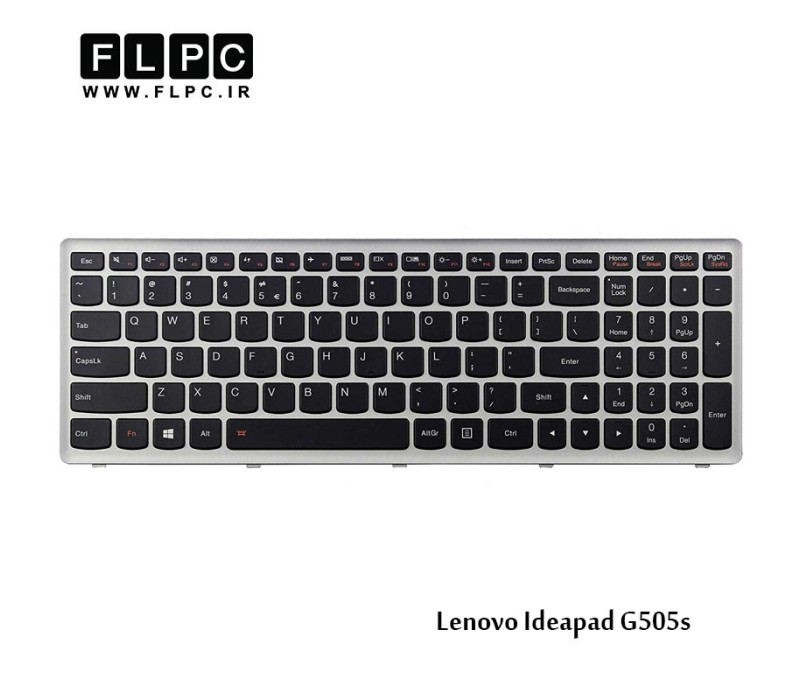 کیبورد لپ تاپ لنوو Lenovo laptop keyboard IdeaPad G505s مشکی-با فریم نقره ای