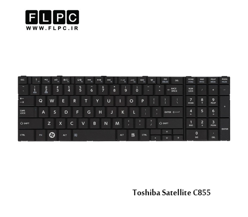 کیبورد لپ تاپ توشیبا مشکی Toshiba Laptop Keyboard Satellite C855 Black