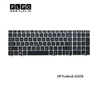 کیبورد لپ تاپ اچ پی HP Laptop Keyboard ProBook 6565B مشکی-با موس-با فریم نقره ای
