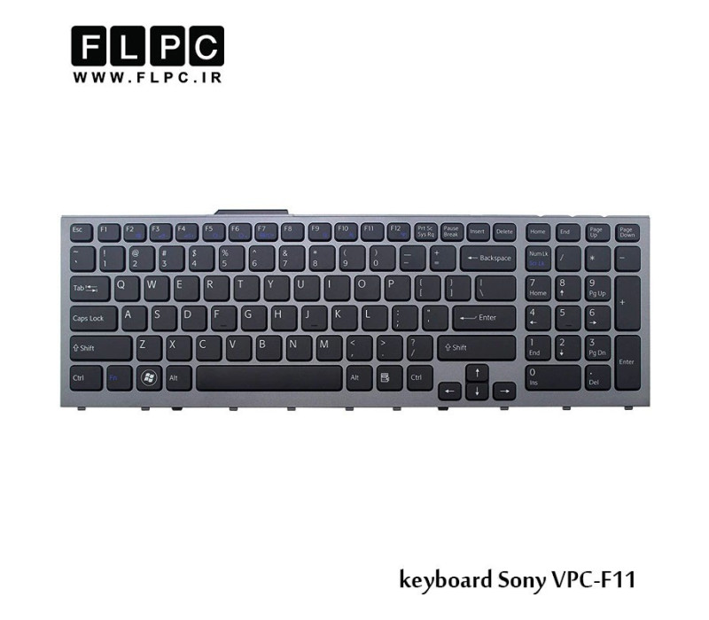 کیبورد لپ تاپ سونی VPC-F1 مشکی-با فریم نقره ای Sony VPC-F1 Laptop Keyboard