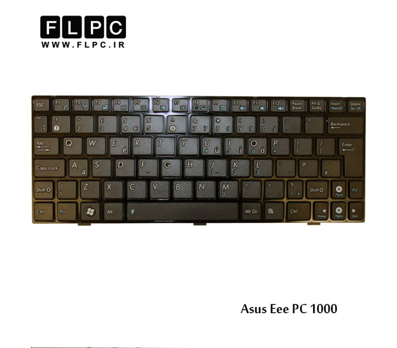 کیبورد لپ تاپ ایسوس Asus Laptop Keyboard Eee PC 1000 مشکی-با فریم-فلت پهن