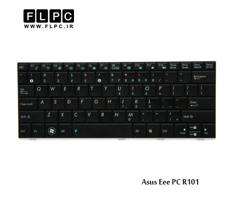 کیبورد لپ تاپ ایسوس Asus Laptop Keyboard Eee PC R101 مشکی-بدون فریم-فلت باریک