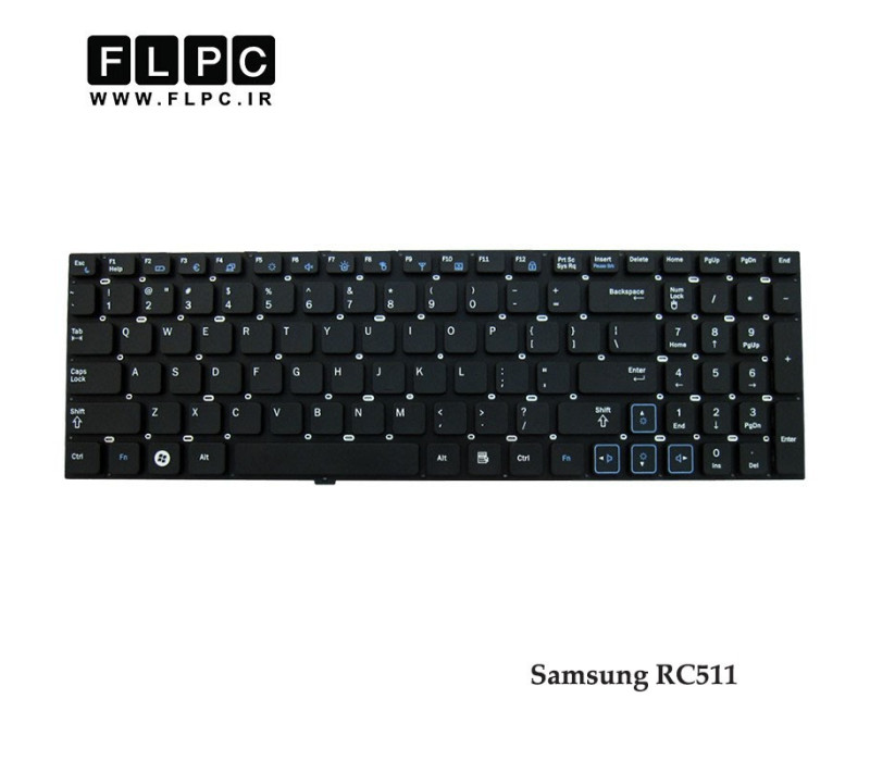 کیبورد لپ تاپ سامسونگ Samsung Laptop Keyboard RC511 مشکی-اینتر کوچک-بدون فریم