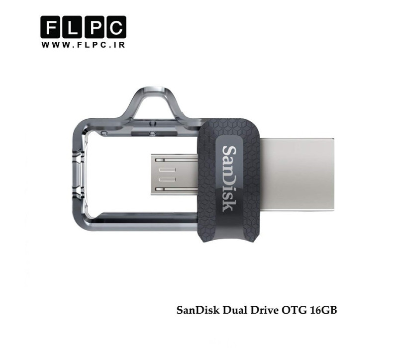 فلش مموری OTG مدل Dual Drive سن دیسک ظرفیت 16 گیگابایت //SanDisk Dual Drive OTG Flash Memory 16GB