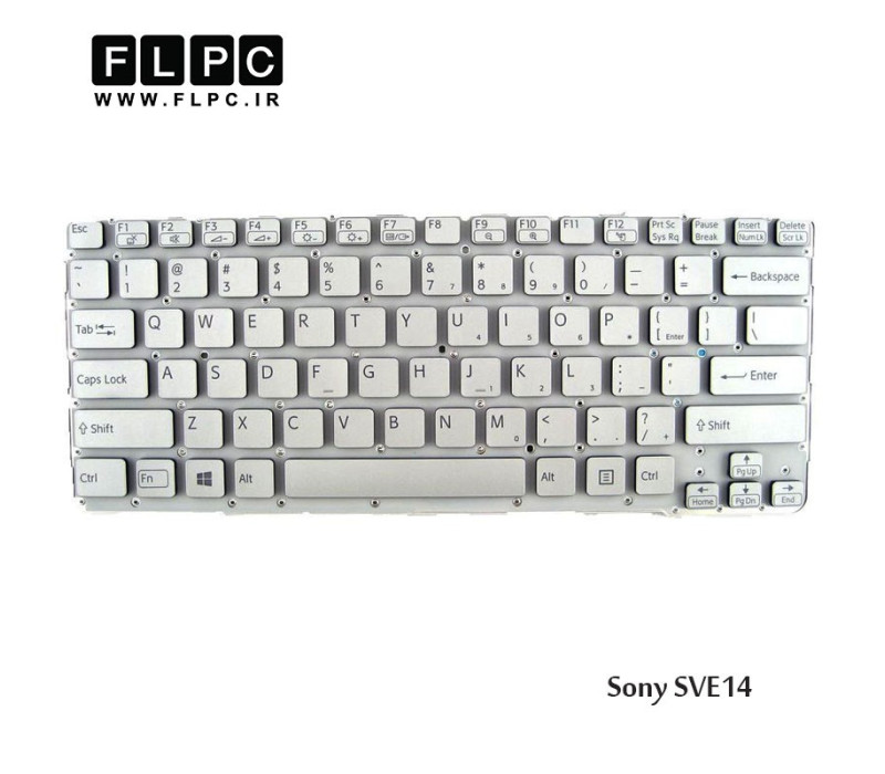 کیبورد لپ تاپ سونی Sony Laptop keyboard SVE14 سفید-اینتر کوچک-بدون فریم
