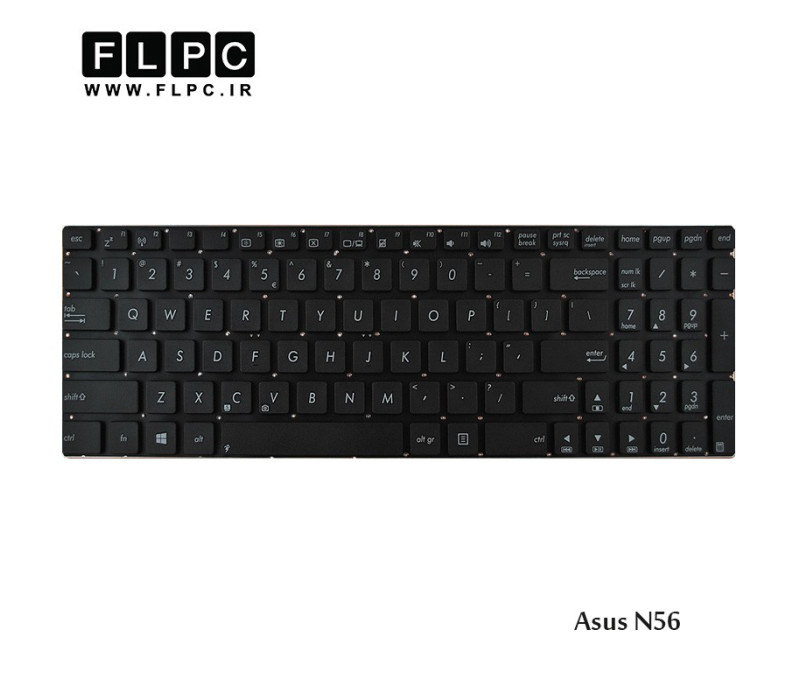 کیبورد لپ تاپ ایسوس N56 مشکی-بدون فریم Asus N56 Laptop Keyboard