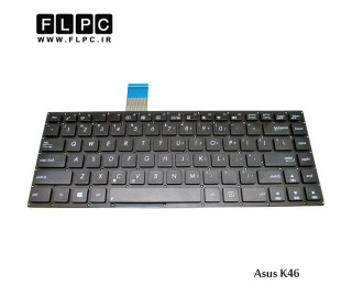 کیبورد لپ تاپ ایسوس Asus K46 Laptop Keyboard مشکی-اینتر کوچک-بدون فریم