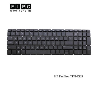 کیبورد لپ تاپ اچ پی HP Laptop Keyboard Pavilion TPN-C125 مشکی-اینتر کوچک-بدون فریم