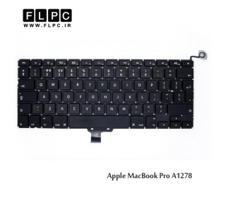 کیبورد لپ تاپ اپل A1278 مشکی-اینتر بزرگ به همراه کلید پاور Apple Macbook Pro A1278 Laptop Keyboard