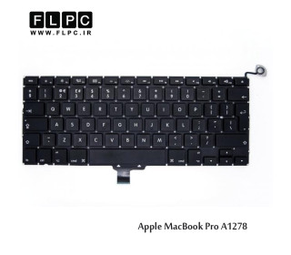 کیبورد لپ تاپ اپل مشکی اینتر بزرگ به همراه کلید پاور  Apple Laptop Keyboard Macbook Pro A1278 Black