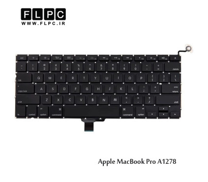کیبورد لپ تاپ اپل مشکی اینتر کوچک به همراه کلید پاور  Apple Laptop Keyboard Macbook Pro A1278 Black