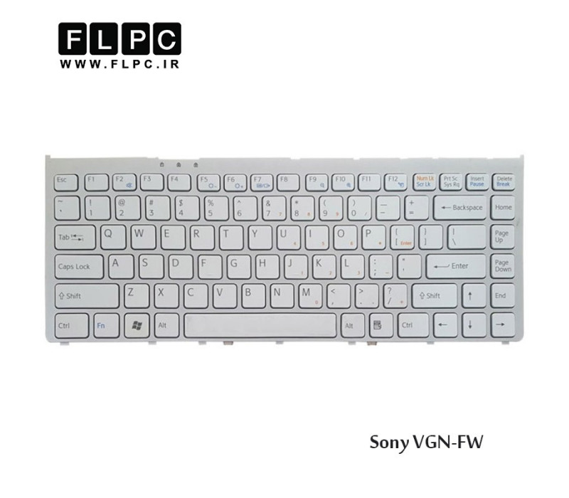کیبورد لپ تاپ سونی Sony Laptop Keyboard VGN-FW سفید-بافریم