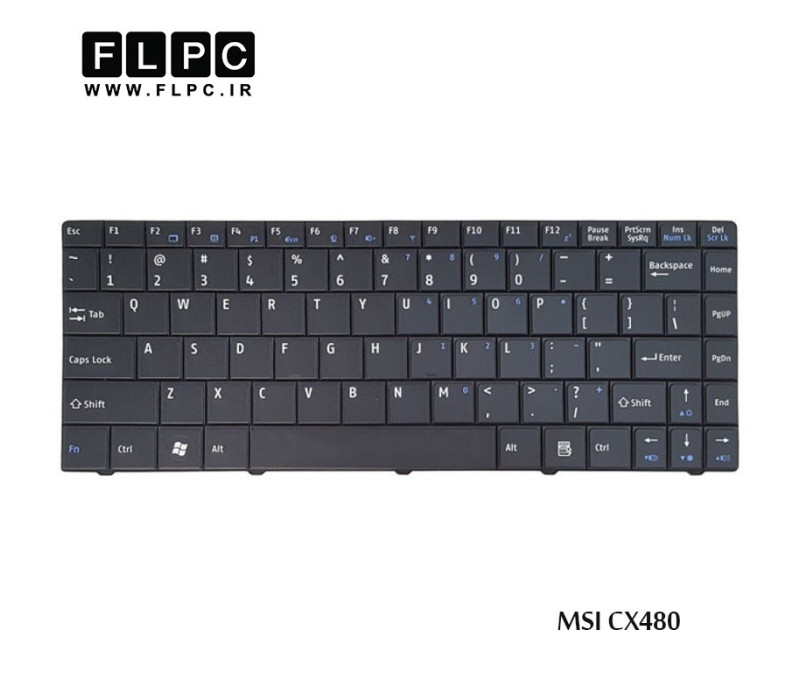 کیبورد لپ تاپ ام اس آی MSI Laptop keyboard CX480 مشکی-فلت کج