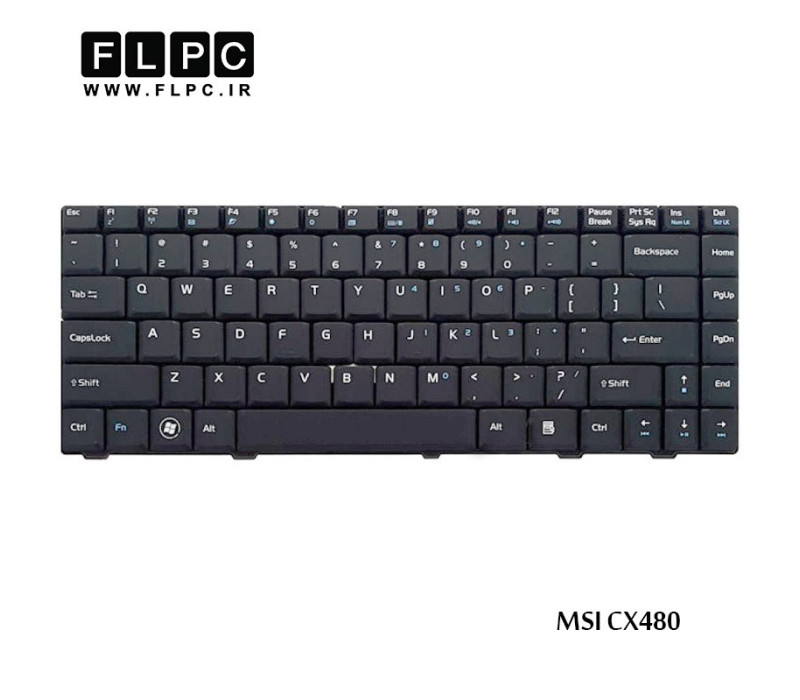 کیبورد لپ تاپ ام اس آی MSI Laptop keyboard CX480 مشکی-فلت صاف