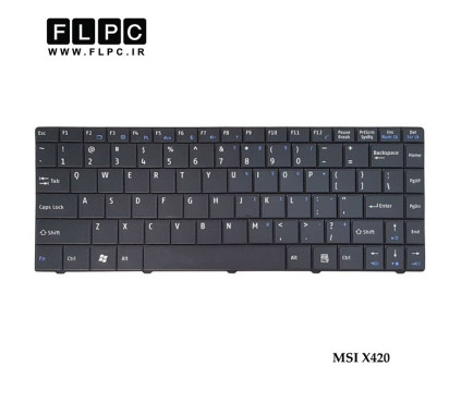 کیبورد لپ تاپ ام اس آی MSI Laptop keyboard X420 مشکی-فلت کج
