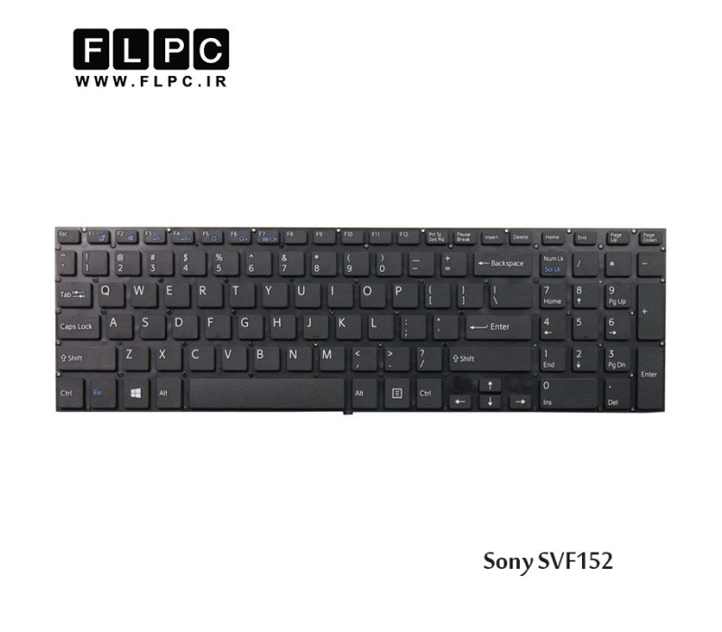 کیبورد لپ تاپ سونی Sony Laptop Keyboard SVF152 مشکی-اینتر کوچک-بدون فریم
