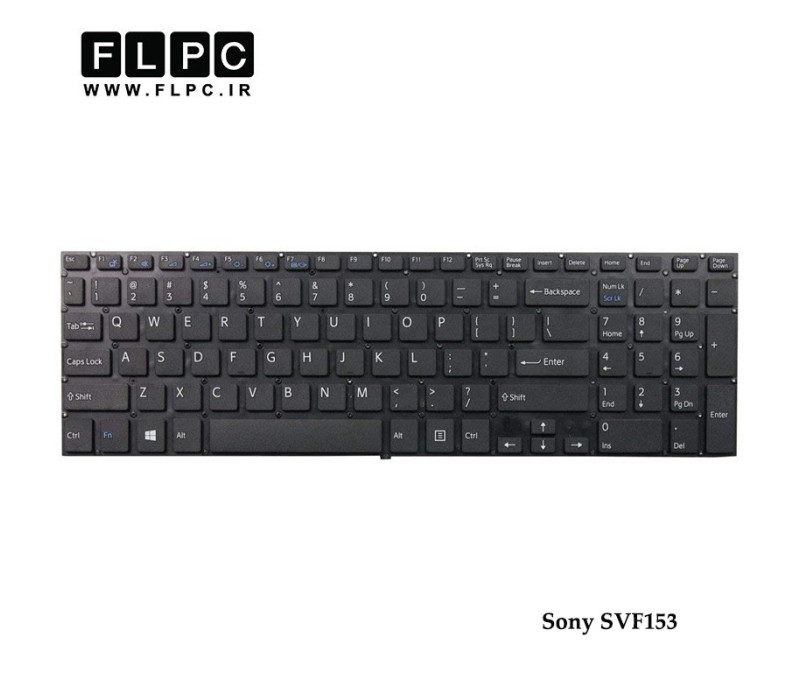 کیبورد لپ تاپ سونی Sony Laptop Keyboard SVF153 مشکی-اینتر کوچک-بدون فریم