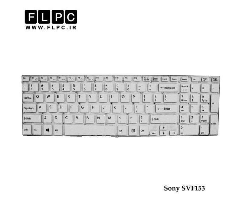 کیبورد لپ تاپ سونی Sony Laptop Keyboard SVF153 سفید-اینتر کوچک-بدون فریم