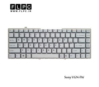 کیبورد لپ تاپ سونی Sony Laptop Keyboard VGN-FW سفید-اینتر کوچک-بدون فریم
