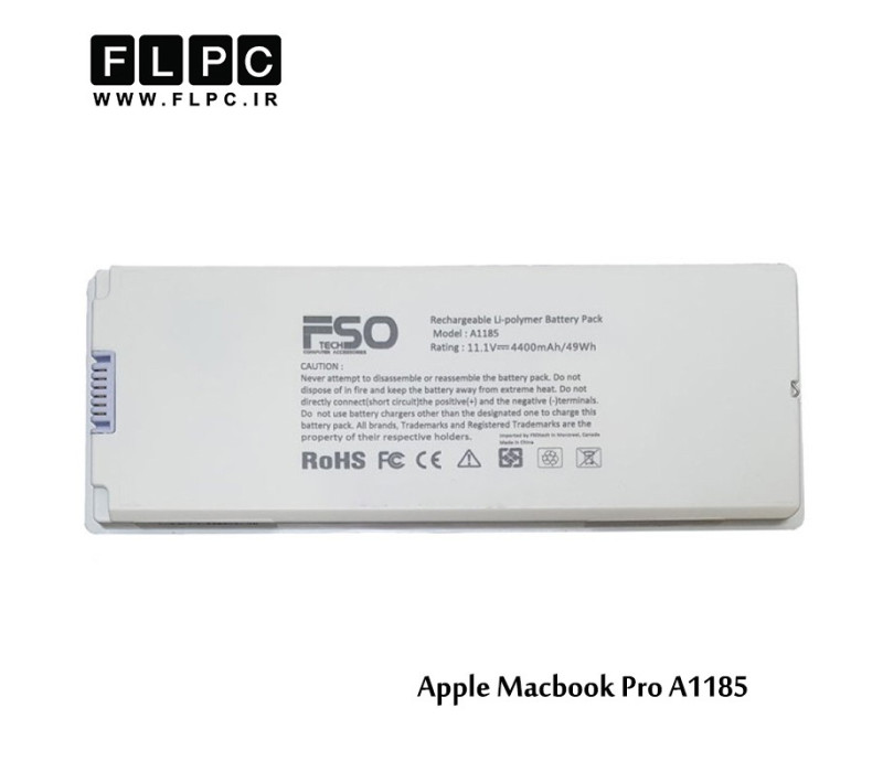 باطری لپ تاپ اپل Apple Laptop Battery MacBook 13.3-A1185 white