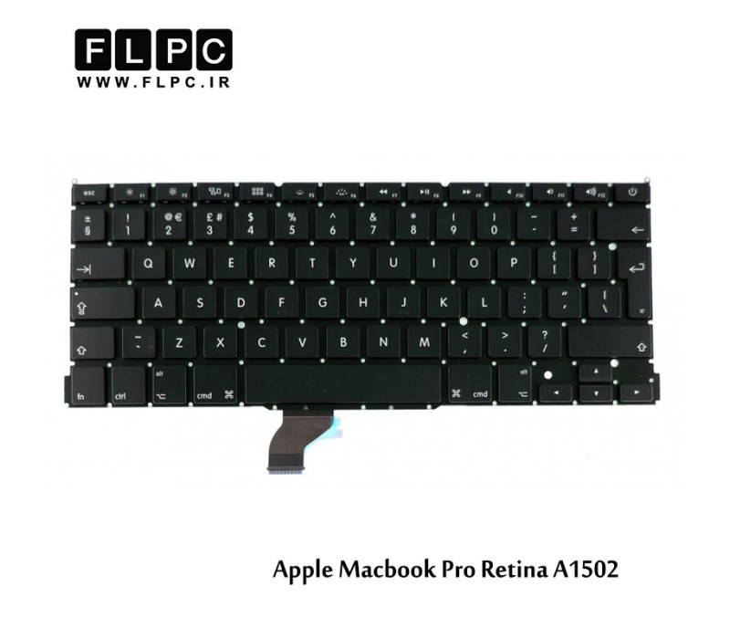 کیبورد لپ تاپ اپل مشکی اینتر بزرگ Apple Laptop Keyboard Macbook Pro A1502 Black