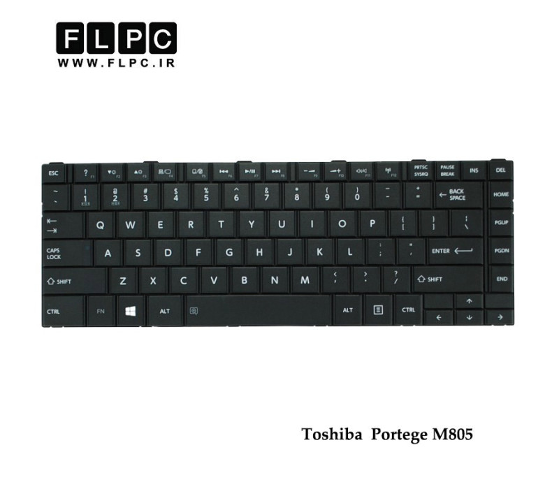 کیبورد لپ تاپ توشیبا Toshiba Portege M805 Laptop Keyboard مشکی- با دکمه پهن