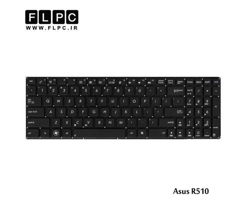 کیبورد لپ تاپ ایسوس Asus R510 Laptop Keyboard اینتر کوچک- بدون فریم- فلت بلند