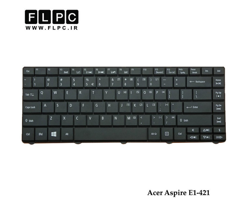 کیبورد لپ تاپ ایسر Acer Aspire E1-421 Laptop Keyboard مشکی-اینتر کوچک-بدون فریم
