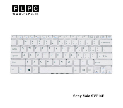 کیبورد لپ تاپ سونی Sony Vaio SVF14E Laptop Keyboard سفید-اینتر کوچک-بدون فریم
