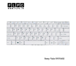 کیبورد لپ تاپ سونی Sony Vaio SVF1432 Laptop Keyboard سفید-اینتر کوچک-بدون فریم