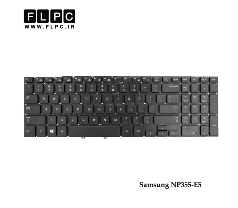 کیبورد لپ تاپ سامسونگ Samsung NP355-E5 Laptop Keyboard مشکی-اینتر کوچک-بدون فریم