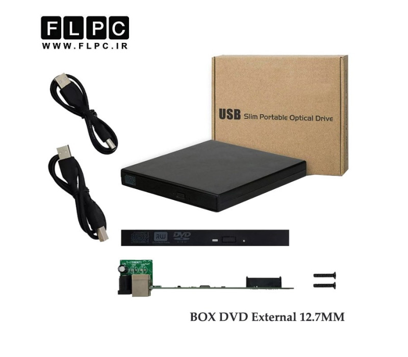 باکس دی وی دی اکسترنال لپ تاپ External Sata Slim Box 12.7mm - USB2