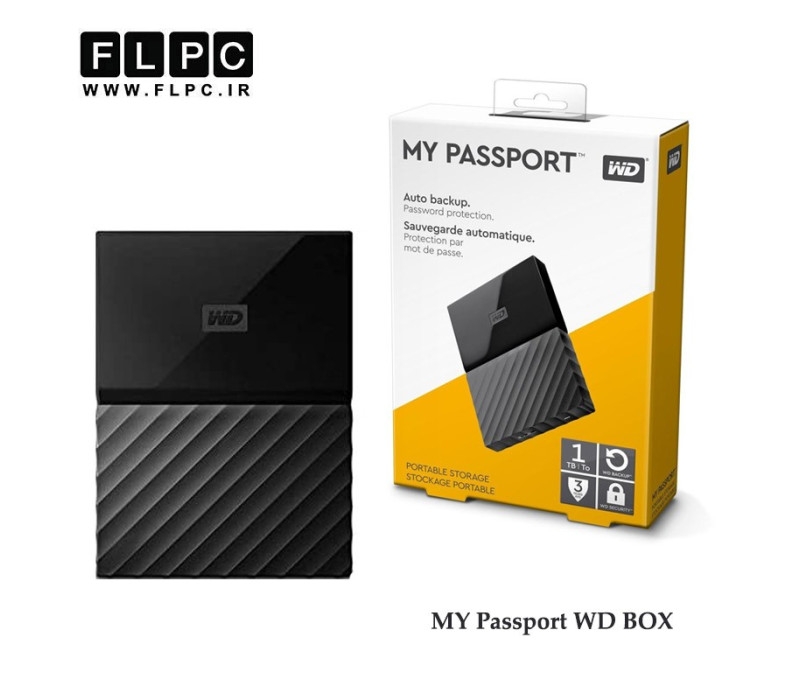 باکس هارد 2.5 اینچ USB3 وسترن دیجیتال مدل MY Passport مشکی/ Hard Box WD My Passport 2.5inch USB 3.0