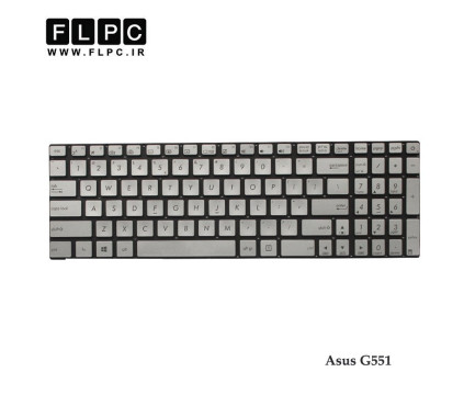 کیبورد لپ تاپ ایسوس Asus G551 نقره ای - اینتر کوچک - با بک لایت