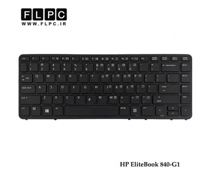 کیبورد لپ تاپ اچ پی HP EliteBook 840-G1 مشکی -بدون موس-بافریم