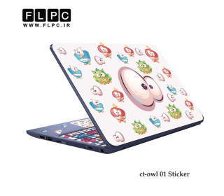 استیکر لپ تاپ مدل ct-owl کد 01 به همراه برچسب حروف فارسی
