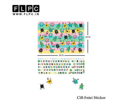 استیکر لپ تاپ مدل ClFl - Fntzi به همراه برچسب حروف فارسی