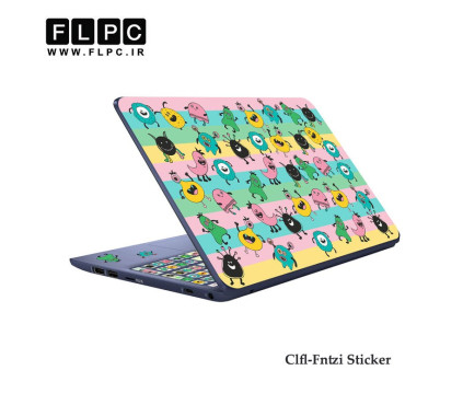 استیکر لپ تاپ مدل ClFl - Fntzi به همراه برچسب حروف فارسی
