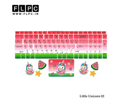 استیکر لپ تاپ راتیانا مدل Little Unicorn 02 به همراه برچسب حروف فارسی