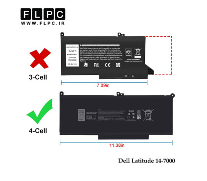 باتری لپ تاپ دل Dell Latitude 14 7490 _7500mAh