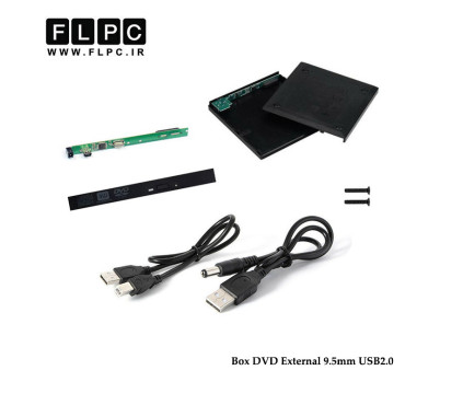 باکس دی وی دی اکسترنال لپ تاپ  Sata USB2 9.5mm مدل Venetolink مشکی