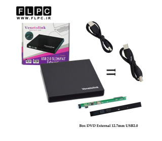 باکس دی وی دی اکسترنال لپ تاپ Sata USB2 12.7mm مدل Venetolink مشکی